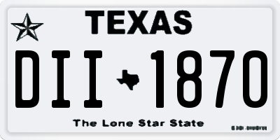 TX license plate DII1870