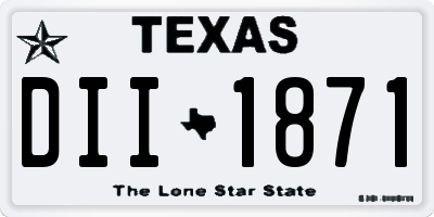 TX license plate DII1871