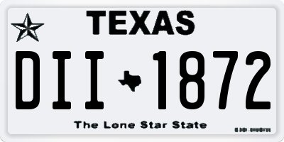 TX license plate DII1872