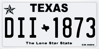 TX license plate DII1873