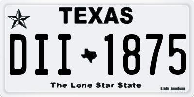 TX license plate DII1875