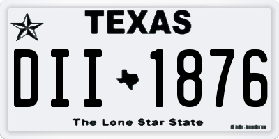 TX license plate DII1876