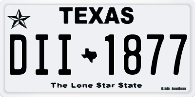 TX license plate DII1877