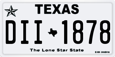 TX license plate DII1878