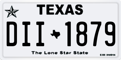 TX license plate DII1879