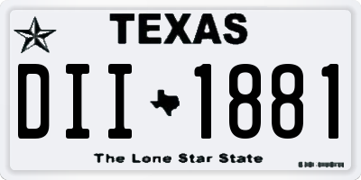 TX license plate DII1881