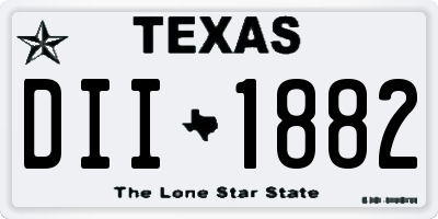 TX license plate DII1882