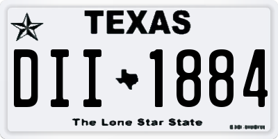 TX license plate DII1884