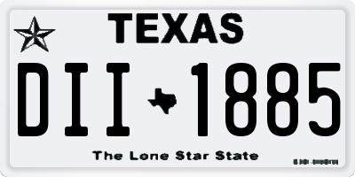 TX license plate DII1885