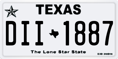 TX license plate DII1887