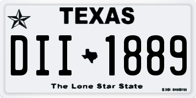 TX license plate DII1889