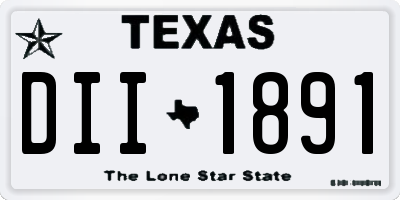 TX license plate DII1891