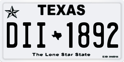 TX license plate DII1892