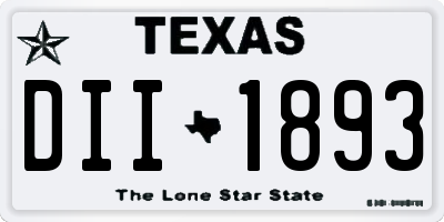 TX license plate DII1893