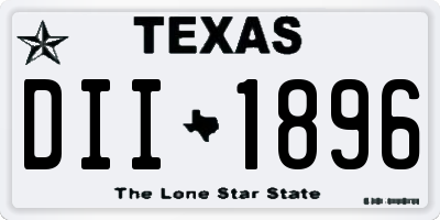 TX license plate DII1896