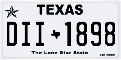 TX license plate DII1898