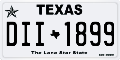 TX license plate DII1899