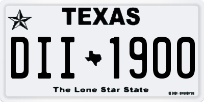 TX license plate DII1900