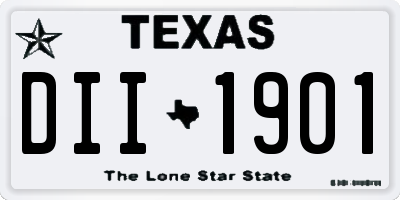 TX license plate DII1901