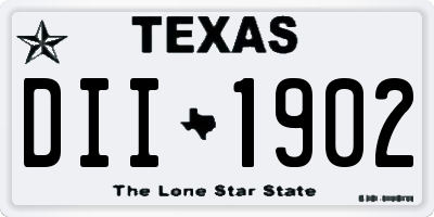 TX license plate DII1902