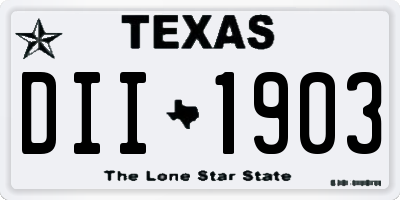 TX license plate DII1903