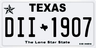 TX license plate DII1907