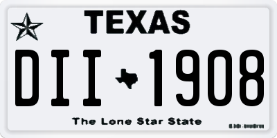 TX license plate DII1908