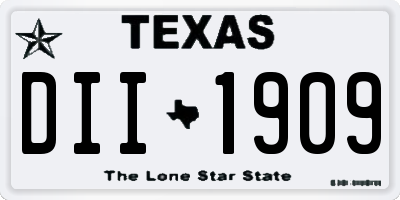 TX license plate DII1909