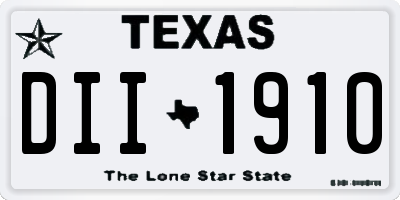 TX license plate DII1910