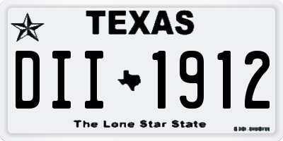 TX license plate DII1912