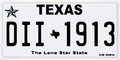 TX license plate DII1913