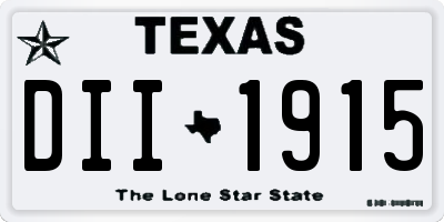 TX license plate DII1915