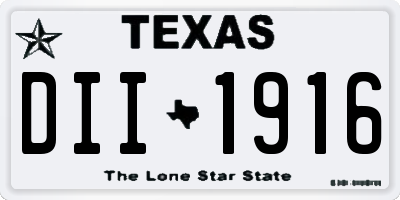 TX license plate DII1916