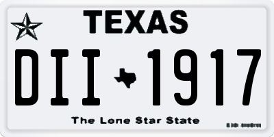 TX license plate DII1917