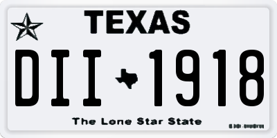 TX license plate DII1918