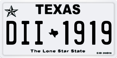 TX license plate DII1919