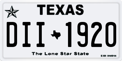 TX license plate DII1920