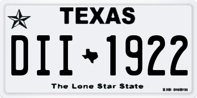 TX license plate DII1922