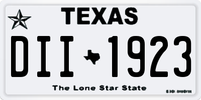 TX license plate DII1923