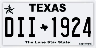 TX license plate DII1924