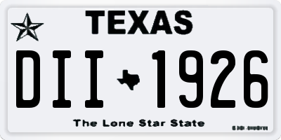 TX license plate DII1926