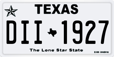 TX license plate DII1927