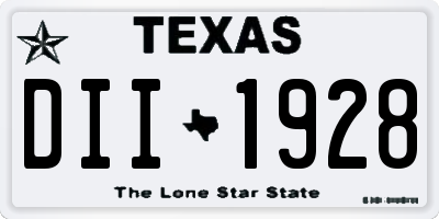 TX license plate DII1928