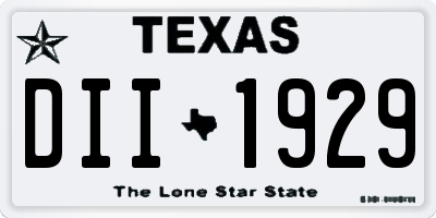 TX license plate DII1929