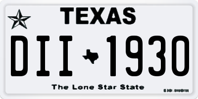 TX license plate DII1930