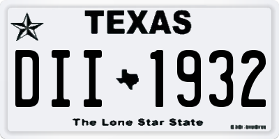 TX license plate DII1932