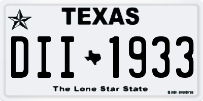 TX license plate DII1933