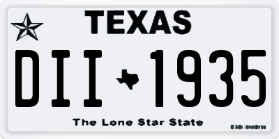 TX license plate DII1935