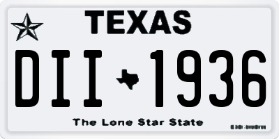TX license plate DII1936