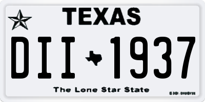 TX license plate DII1937